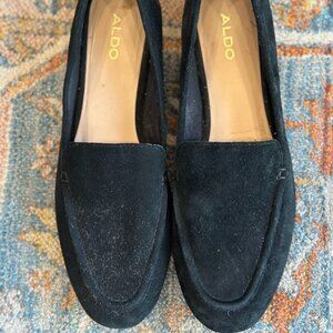 ALDO Women's Slip Ons - Black Suede - Size 7.5